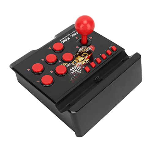 Luqeeg 4 in 1 Wired Game Joystick, Spherical Joystick, 6 Button Controller, USB, Red, Fighting, Multi-Platform, PC, Android