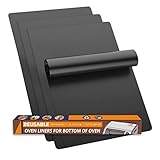 Oven Liners for Bottom of Oven, 4 Pack Extra Large Heavy Duty Nonstick Oven Mat, Reusable Oven Liner, Oven Protector Liner for Electric Gas Grill Outdoor Universal BPA and PFOA Free,26.25 * 16inch