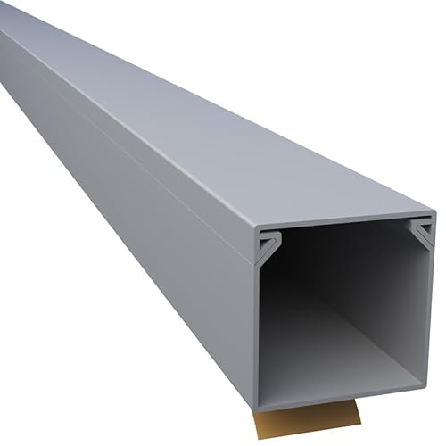 CILSON WDK2525SG 6700170 Kabelkanal Selbstklebend 25x25mm Grau - 1 m / 1000 mm, Quadratisches Profil, Ordnung und Schutz