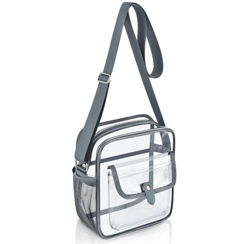 Image of SPODEARS Clear Crossbody Bag for Stadium, Concert, Festival & More - Adjustable Shoulder Strap & Bottle Holder