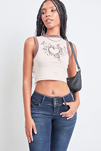 YMI Womens Women's Junior Mid-Rise Wannabettabutt 3-Button Recycled Fibers Skinny Jeans2