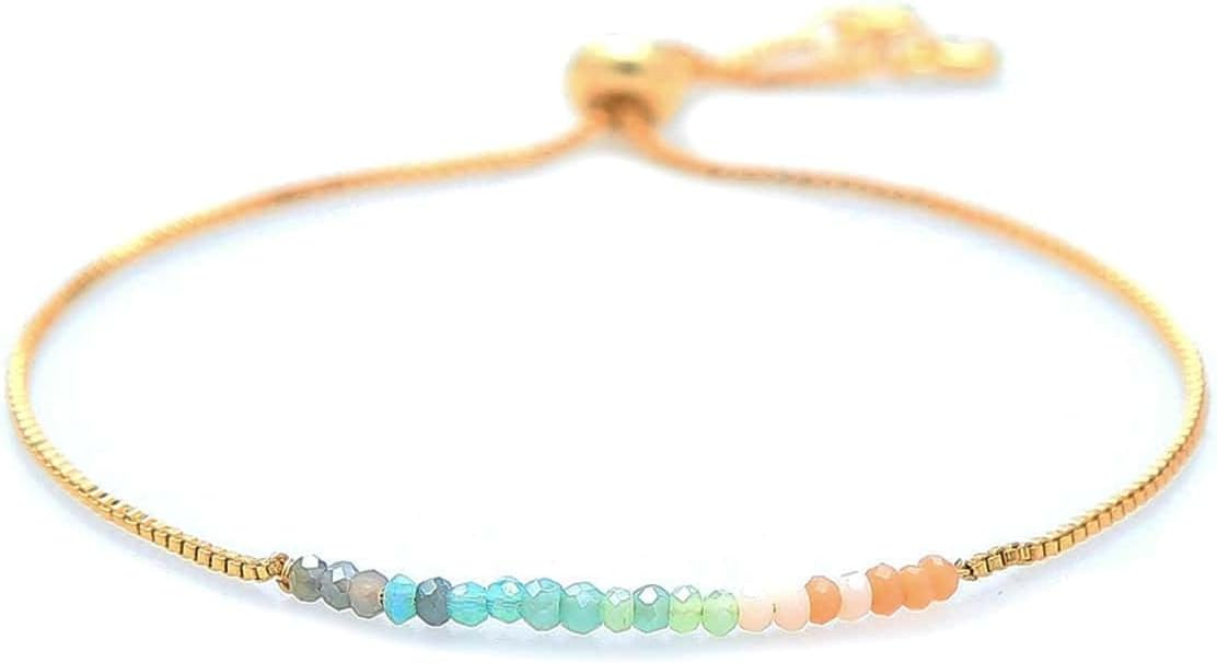 Lotus and Luna Dainty Goddess Bracelet Handmade Bracelet Adjustable Size
