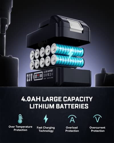 Seesii 1/2'' Cordless Right Angle Impact Wrench,220Ft-Lbs(300N.m) & Brushless Motor Impact Wrench,W/4.0Ah Rechargable Battery 2 Speed Adjustable & 4 Sockets Compact Size For Tight Space Lightduty Work #TOP5