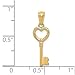 14k Yellow Gold 3d Heart Key Pendant Charm Necklace Love Fine Jewelry For Women Gifts For Her