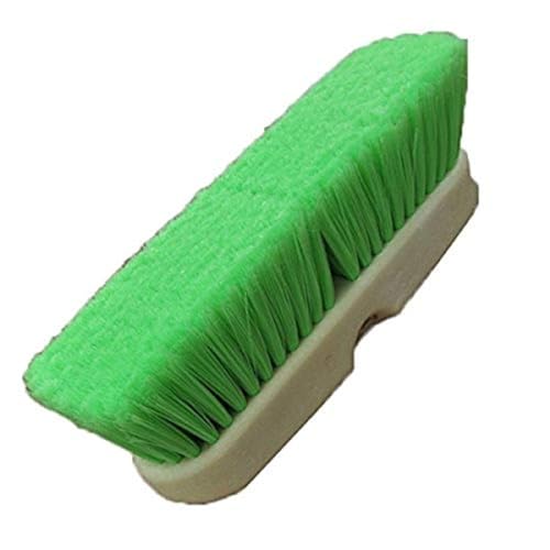 Hub City Industry 10- inch Car Wash Brush, Soft Nylon Bristle, car Accessories, Cleaning Supplies, Automotive wash Brush, Commercial Vehicle Scrub Brush, Flagged Green Poly Bristle