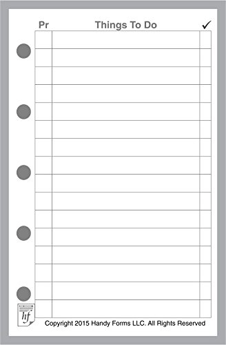 Mini Size to Do List Planner Insert, Sized and Punched for Filofax Mini Notebook (2.75