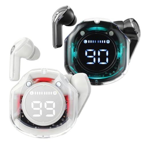 Wireless Bluetooth Earbuds 2-Pack, Black + White Dual Color, with Charging Case, Crisp Call Quality, Quick Pairing for iPhone Android, Lightweight for Gym, Running & Daily Listening - image 1