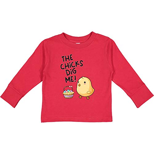 inktastic The Chicks Dig Me Easter Baby Toddler Long Sleeve T-Shirt 3T Red 3a798