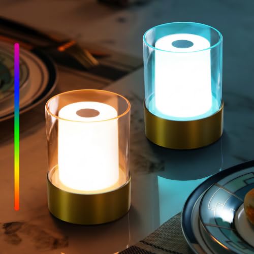 Image of 4 inch RGB Bronze Cordless Table Lamp 2, Small Outdoor Rechargeable Lamp
