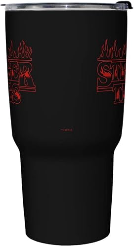 Miniatura 2 de Netflix Stranger Things Stranger Flame Logo - Taza de viaje de acero inoxidable de 27 onzas, multicolor