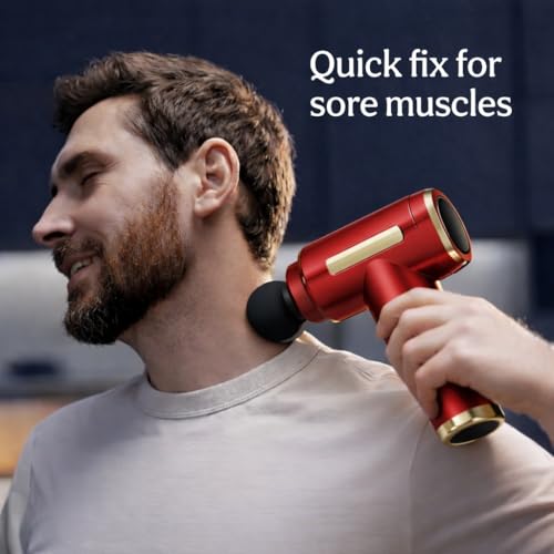 Image of SMAX Massage Gun for Pain Relief | Body Massager Machine for Back, Neck, Shoulder & Full Body | Deep Tissue Muscle Massager | Portable Cordless Electric Massage Gun with 4 Massage Heads | Type-C Rechargeable