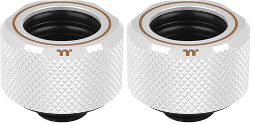 Image of Thermaltake Pacific White 4 Build-in O-Rings C-ProG1 /4 PETG 16mm OD Compression Fitting CL-W211-CU00WT-A (Pack of 2)