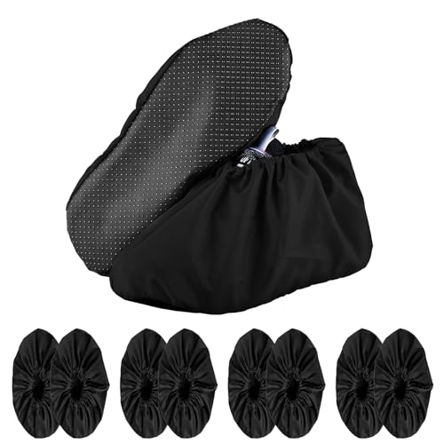 Tharvolex 4 Pairs Reusable Waterproof Shoe Covers Anti-Slip Rain Shoe Protectors with Elastic Opening Washable Overshoes for Indoor & Outdoor Use Fits UK Sizes 310