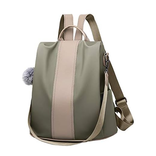 shepretty Mochila Oxford antirrobo Impermeable para Mujer, marrón verde8888