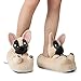 corimori Süße Plüsch-Hausschuhe (10+ Designs) Frenchie „Zorro“ Slipper Einheitsgröße 25-33.5 Unisex Pantoffeln Beige Schwarz