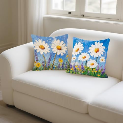 Housse coussin 35x35cm lin imperméable avec fermeture éclair invisible - 6