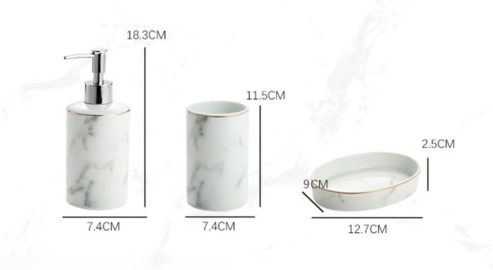 Marble Ceramic Bathroom Four-Piece Mouthwash Set Ceramic Bathroom Home Hotel Supplies