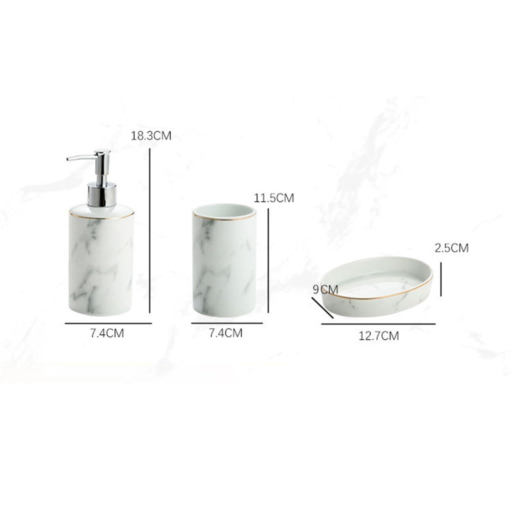 Ensemble de Bain de Bouche en céramique et marbre, Ensemble de Quatre pièces, Fournitures d'hôtel et de Maison
