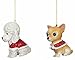 Produktbild 2 Stück Weihnachtsanhänger "Hunde" - Kunststoff - Weihnachtsschmuck - Baumschmuck - Anhänger Weihnachtshunde (Pudel weiß/ Chihuahua beige)