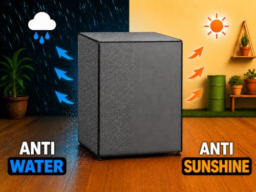 Image of Washing Machine Cover Top Load 8kg | Heavy Duty Waterproof Polyester Protective Cover | Dustproof & UV Resistant | Universal Fit For All Fully Automatic Machine (Gray)
