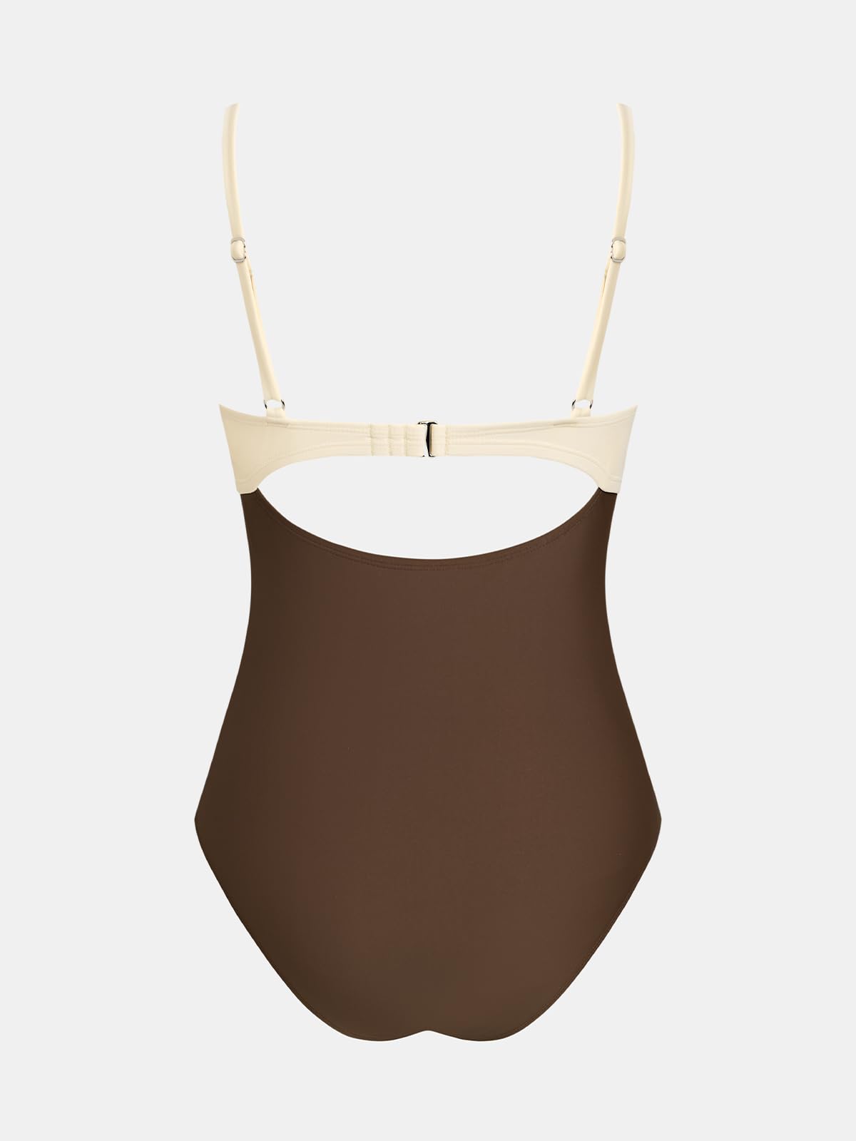 CUPSHE Traje de baño de una pieza para mujer, trajes de baño con abertura frontal torcida, tirantes ajustables, traje de baño fruncido