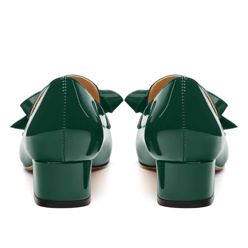 Image of Womens Loafer with Heel, Comfortable Chunky Heels for Women, Loafers Shoes with Bowknot Womens Bunion Dress Shoes
