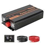 PowMr 3500W ソーラーインバーター 純正正弦波インバーター 12VDC~110V ACコンバーター 家庭用 RV トラック オフグリッド電源インバーター デュアルAC/LCD/USB/バッテリーケーブル付き 12V鉛蓄電池&リチウム電池用