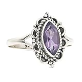 ring mit lila stein silber Steingröße: 5 x 10 mm Ring Silber 925 Sterlingsilber Amethyst (facett) lila Stein (Nr: MRI 152), Ringgröße:58