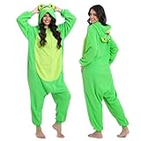 Wishliker Adult Frog Onesie Animal Pajamas Halloween Cosplay Costume Women Men One Piece