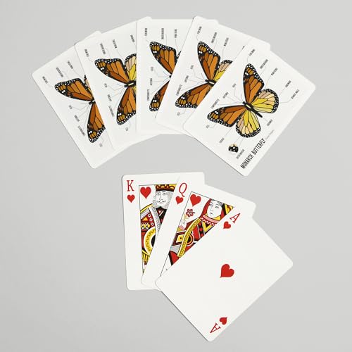Lantern Press naipes de póker mariposa monarca 52 cartas miniatura 7