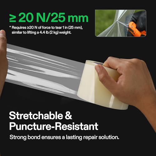 Image of VIVOSUN Greenhouse Repair Tape, 6.3 mil 3 inch x 213' Weatherproof Clear Poly Patch Tape, Heavy Duty Greenhouse Sheeting Coverings Film Tape for Plastic Sheeting and Tents