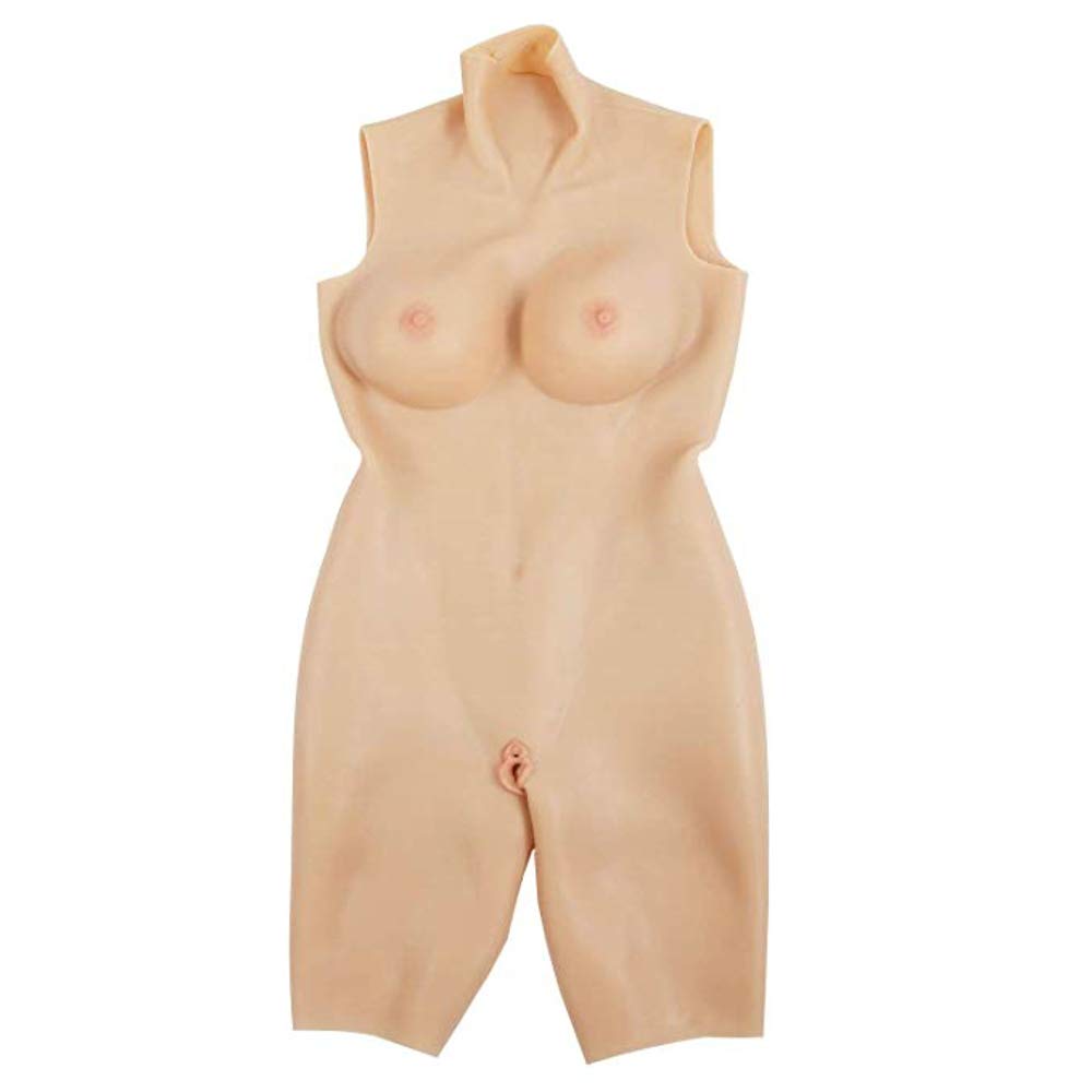 EOOMP Silicone Bodysuit for Crossdressers Drag Queen Fake Boobs and Fake Vagina