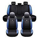 Chifeng 5-Teiliges Autositz-Schon-Set, Universal Autositzbezüge für Kia Ceed Optima Picanto Proceed Sorento Soul Sportage, Kunstleder, Atmungsaktiv & Wasserdicht & Kratzfest, (Blau)