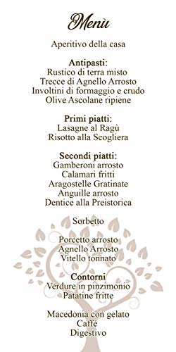 Menù matrimonio o cerimonia albero della vita beige 20 pz