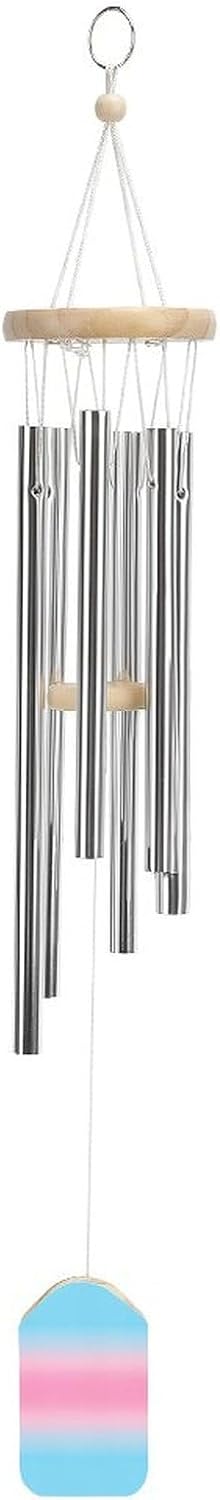 Transgender Flag Wooden Wind Chimes Deep Tone Memorial Windchime for Outside Garden Home Decoration