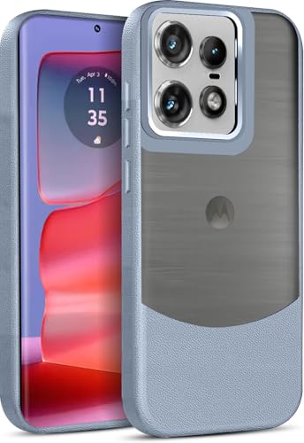 Image of MINTZZ Moto Edge 50 Pro Back Cover, Leather Design, Protective Cover with Camera Lens Protection, Premium Grip & Slim Fit Durable, Edge 50 Pro Case (Gray, Moto Edge 50 Pro)