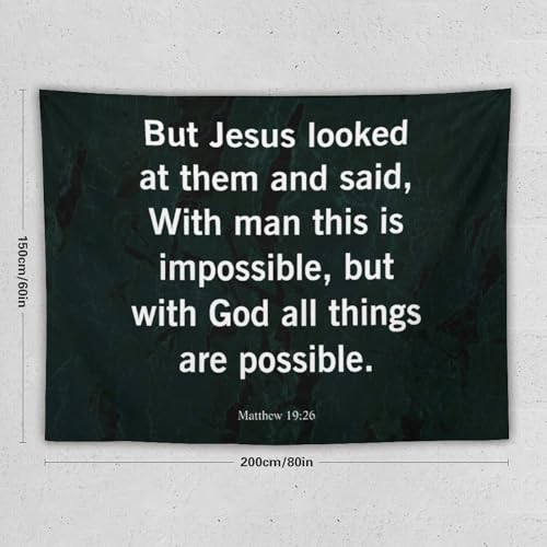 Tapiz de pared motivacional Yelolyio con frase religiosa para decoración de salón 2