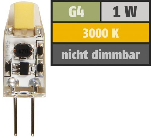 Preisvergleich Produktbild LED-Stiftsockellampe McShine ''Silicia COB''. G4. 1W. 110 lm. warmweiß