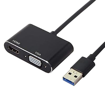 JSER USB 3.0 & 2.0 to HDMI & VGA HDTV Adapter Cable External Graphics Card Compatible for Windows Mac Laptop