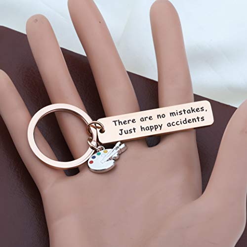 PLITI Gift for an Artist There are No Mistakes just Happy Accidents Inspirational Key Chain4