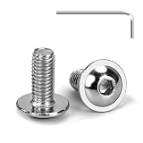 Tunejoy Viti a Testa Bombata con Flangia M5 x 12 mm Vite a Testa Esagonale Bulloni in Acciaio Inox A2 V2A Viti a Brugola con Chiavi a Esagono Filettatura Completa 20 Pezzi