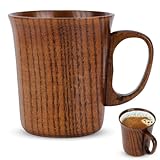 Agatige Taza De Café De Madera, Estilo Japonés Multifuncional Artesanal Taza De Café De Madera Taza De Cerveza Taza De Té Con Mango Para Beber Café Leche Té Agua