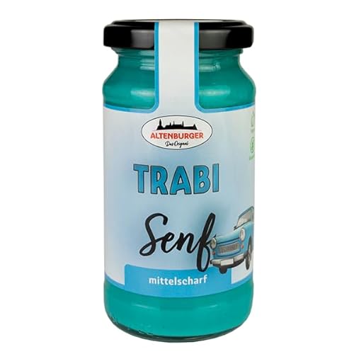 Trabi Senf - mittelscharfer, blauer Senf (200ml Glas)