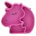 Tnfeeon Assiette à dîner en Silicone, plaques divisées en Silicone Anti-Chute napperon Alimentaire Ventouse plaques d'alimentation en Silicone pour Enfants(Deep Rose Red)