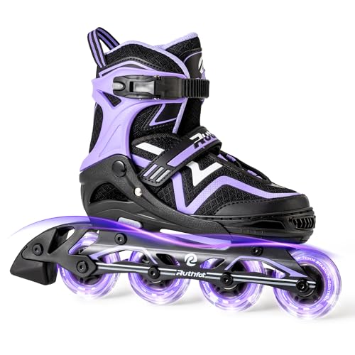 Ruthfot Verstellbare Inline Skates für Kinder Jungen und Mädchen, Leucht-Skates für Kinder von...