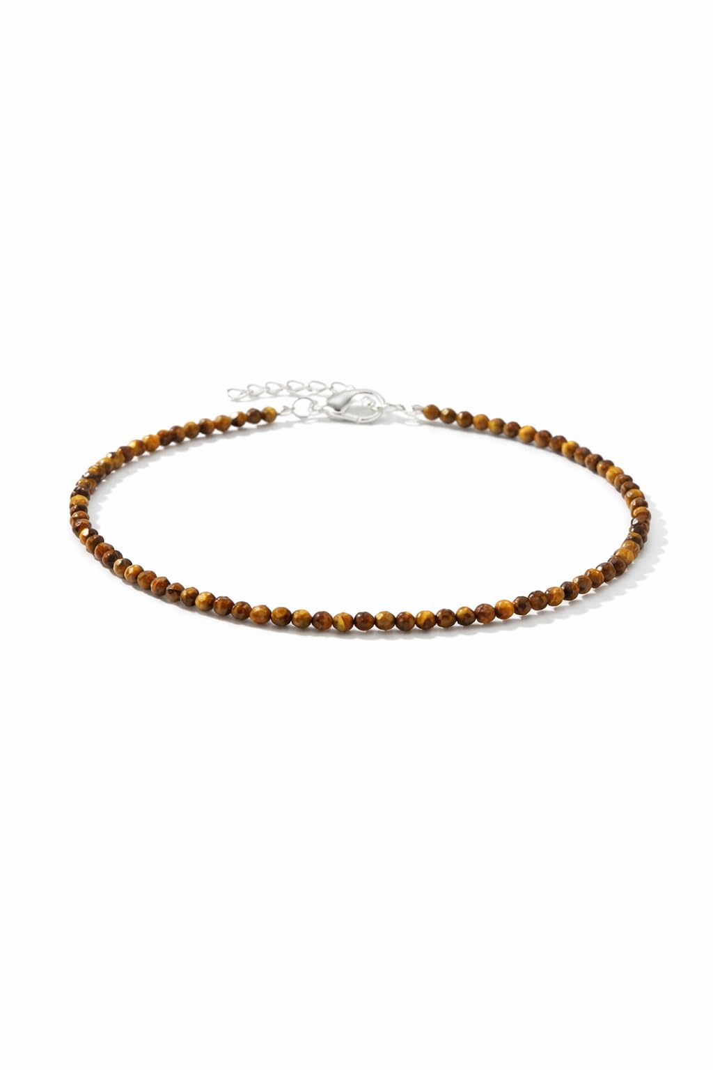 Tiger Eye Anklet for Women – Natural Faceted Tiger Eye Stone Beaded Anklet with Adjustable Chain for Protection, Confidence & Balance-image-38