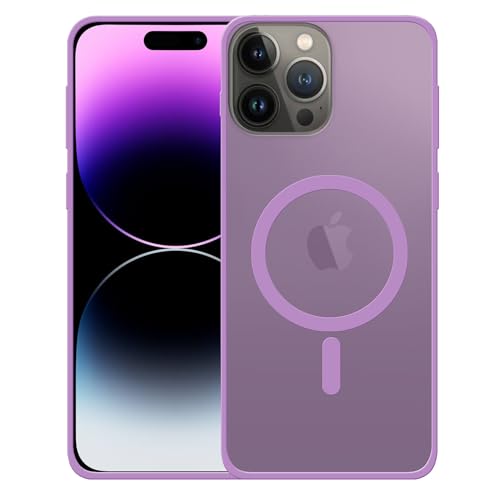 Image of amazon basics Luxury Paper Thin Case Cover for iPhone 14 Pro Max | Matte Finish | Compatible with magsafe | (Purple, iPhone 14 Pro Max)