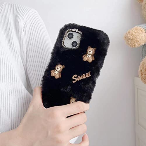 Furry Case - Funda de piel sintética para Samsung Galaxy S8 Plus/S8+, 6.2 pulgadas-5. Negro con osos