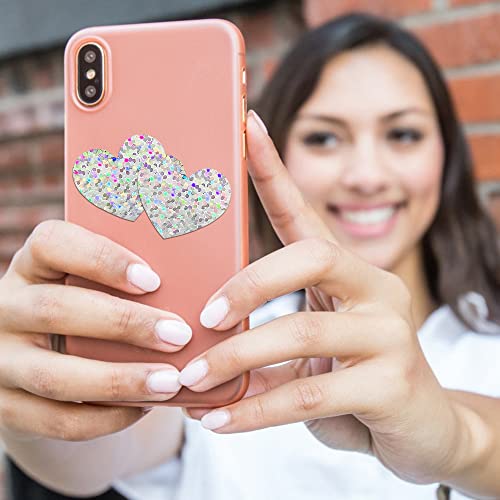 Lucleag 500Pcs Holographic Heart Stickers For Kids, Silver Glitter Foil Stickers Reflective Heart Stickers For Teacher, Kids Reward Behavior Chart Labels School Classroom Prizes Stickers, 1 Inch #TOP4