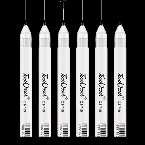 Image of like it Touch Cool 12pcs White Highlighter Marker, White Marker Gel Pen, Comic Hand-painted Pen, White Covering Highlight Pen For Black Cardboard, Drawing Supplies, Back To School Gift